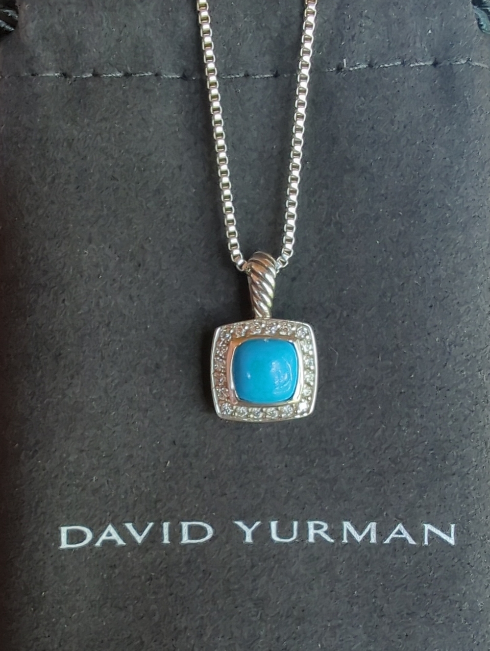 David Yurman Albion Diamond Turquoise Sterling Silver Pendant